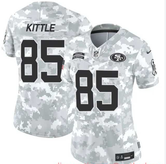 Women's San Francisco 49ers #85 George Kittle 2024 F.U.S.E Arctic Camo Salute To Service Limited Stitched Jersey Dzhi,We sell and wholesale Women's San Francisco 49ers #85 George Kittle 2024 F.U.S.E Arctic Camo Salute To Service Limited Stitched Jersey Dzhi on line form chian!